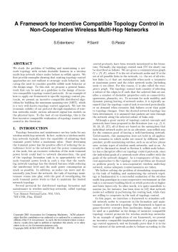 A Framework for Incentive Compatible Topology Control in Non