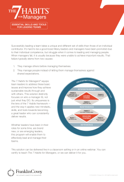 The 7 Habits for Managers - Slipsheet