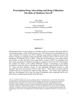 Prescription Drug Advertising and Drug Utilization: The Role of