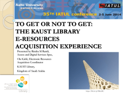 the kaust library e-resources acquisition experience