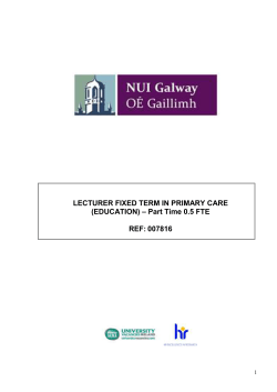 LECTURER FIXED TERM IN PRIMARY CARE (EDUCATION)