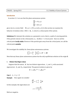11.2 Stability of Linear Systems