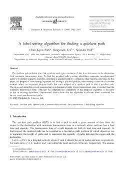 A label-setting algorithm for finding a quickest path