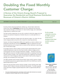 Doubling the Fixed Monthly Customer Charge