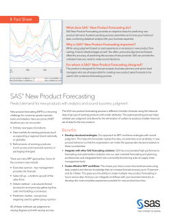 SAS® New Product Forecasting