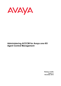 Administering ACCCM for Avaya one-X&reg; Agent