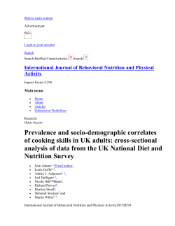 Prevalence and socio-demographic correlates of cooking skills in