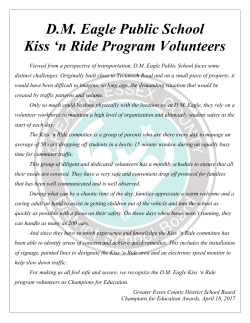 DM Eagle Kiss `n Ride Program Volunteers