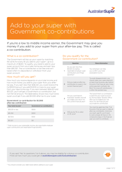 Add to your super with Government co-contributions
