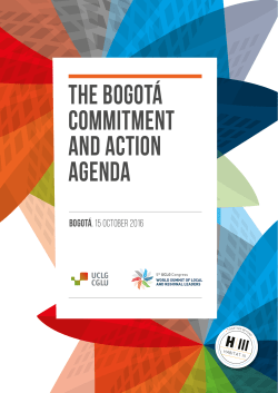 The Bogot&Aacute; Commitment AND ACTION AGENDA
