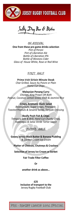 One from these pre game drinks selection Pint of