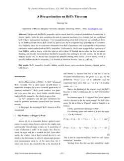 Reexamination on Bell`s Theorem