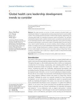 Global health care leadership development: trends to consider