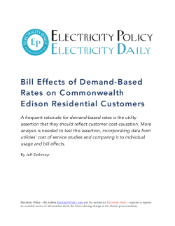 Bill Effects of Demand-Based Rates on Commonwealth Edison