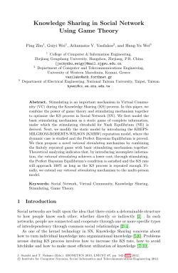 Knowledge Sharing in Social Network Using Game Theory