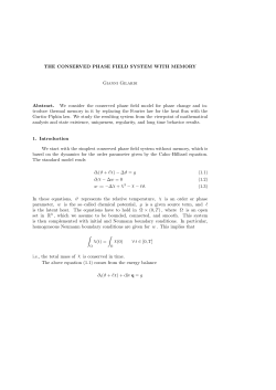 THE CONSERVED PHASE FIELD SYSTEM WITH MEMORY Gianni