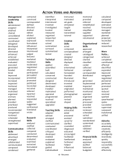 ACTION VERBS AND ADVERBS