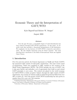 Economic Theory and the Interpretation of GATT/WTO