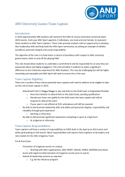 ANU University Games Team Captain