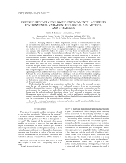 environmental variation, ecological assumptions, and strategies