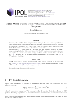 Rudin&ndash;Osher&ndash;Fatemi Total Variation Denoising using Split Bregman