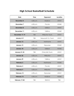 High School Basketball Schedule