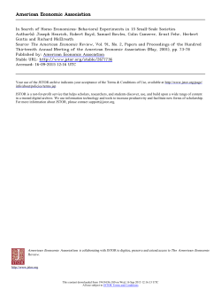 American Economic Association - Max Planck Institute for