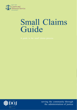 Small Claims Guide - Northern Ireland Courts and Tribunals Service