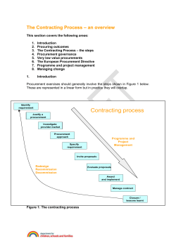 The Contracting Process &ndash; an overview