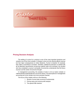 Pricing Decision Analysis - Micro Business Publications