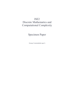 ISE2 Discrete Mathematics and Computational