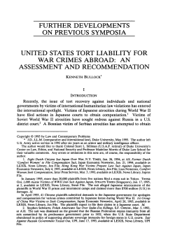 United States Tort Liability for War Crimes Abroad