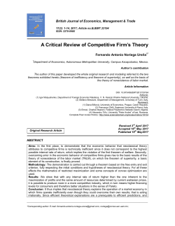 A Critical Review of Competitive Firm`s Theory