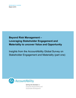 AccountAbility Insight Leveraging Stakeholder Engagement and