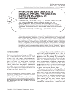 International Joint Ventures as Boundary Spanners: Technological