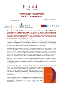 SHAREHOLDER FOUNDATIONS The first European Study