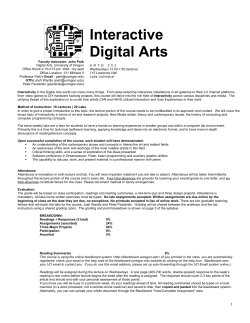 Interactive Digital Arts