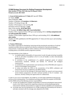 CCQM Strategy Document