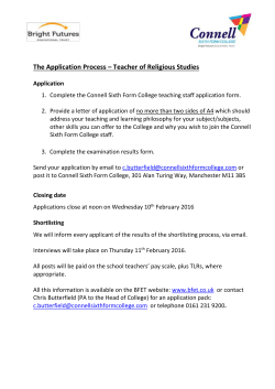 Teacher of Religious Studies Application