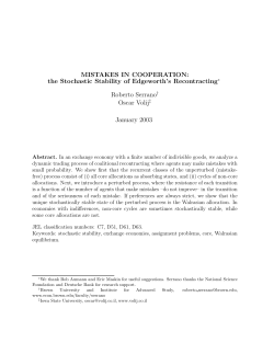 MISTAKES IN COOPERATION - School of Social Science