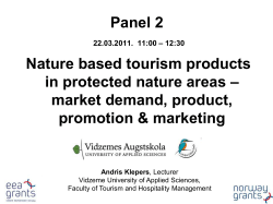 Panel 2 Nature based tourism products in protected nature areas