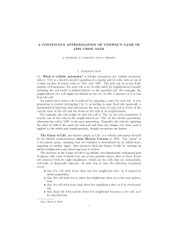 A CONTINUOUS APPROXIMATION OF CONWAY`S GAME OF LIFE