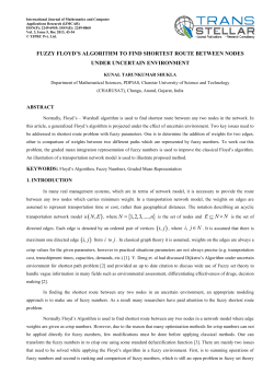 Fuzzy Floyd`s Algorithm to Find Shortest Route between