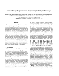 Towards A Repository of Common Programming Technologies