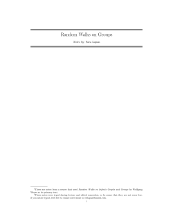 Random Walks on Groups