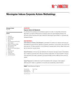 Morningstar Indexes Corporate Actions Methodology
