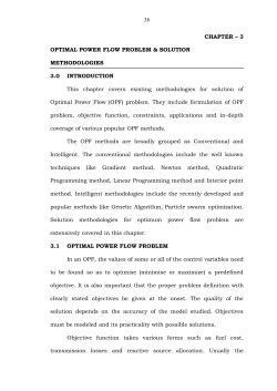 38 CHAPTER &ndash; 3 OPTIMAL POWER FLOW PROBLEM