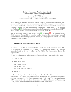 1 Maximal Independent Sets