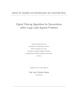 Digital Filtering Algorithms for Decorrelation within Large Least