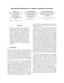 International Standard for a Linguistic Annotation Framework